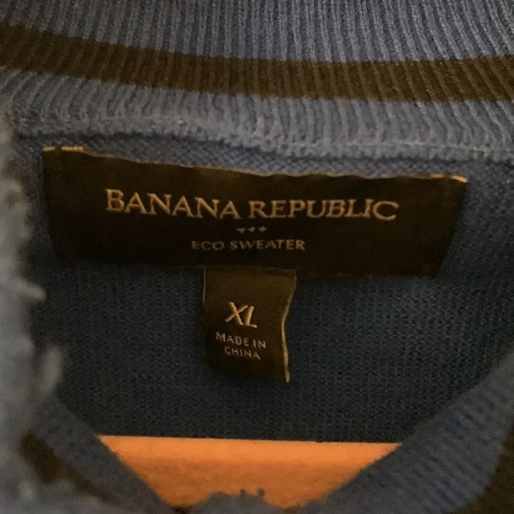 Banana Republic EUC royal blue mens eco quarter zip sweater Size XL